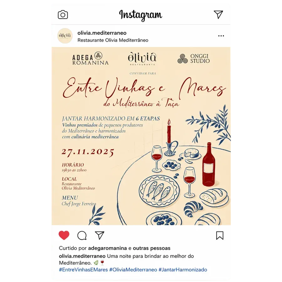 Post do convite no Instagram