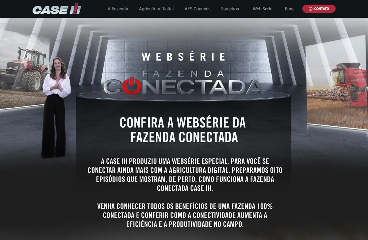 Landing page Fazenda Conectada no desktop