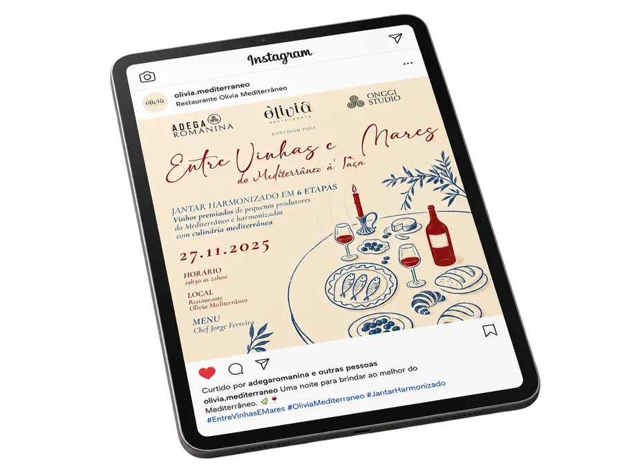 Mockup iPad — identidade visual Adega Romanina